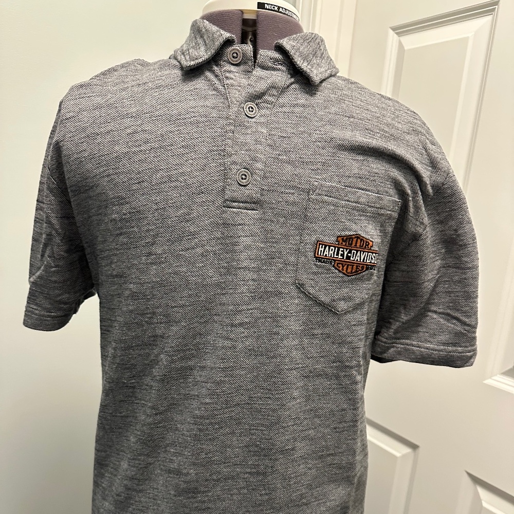 Bruce Rossmeyer Harley Davidson Polo, Mens Gray, size M